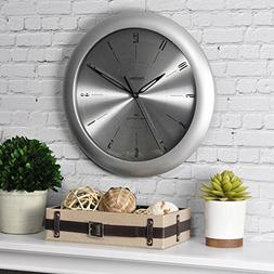 FirsTime 00181 Plasma Steel Wall Clock, Silver