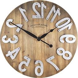 FirsTime 00243 Slat Wood Wall Clock, Tan