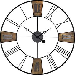 FirsTime & Co. 00264 Reclaimed Plaques Wall Clock, Black