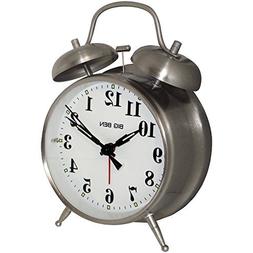1 - Big Ben Twin Bell Alarm Clock, &yen; Metal nickel finish ca