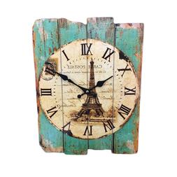 1 Pc Decorative Worn Square Battery Operated Wall Clock for 