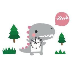 1 Set Lovely Cartoon Mute 3D Wall Clock for Kid's Bedroom- D