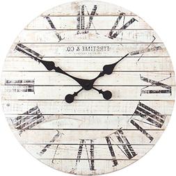 FirsTime 10066 Shiplap Wall Clock, White