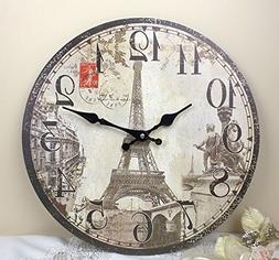 World-Accents 11'' Paris Eiffel Tower Wall Clock, HH310