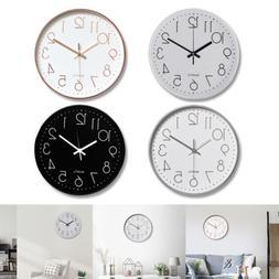 12" 3D Modern Outdoor Wall Clock Silent Non-ticking Digital 