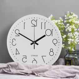 12" 3D Wall Clock Silent Non-ticking Digital Battery Quartz 
