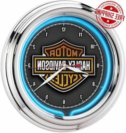 12" Harley Davidson Neon wall clock retro Battery operated W