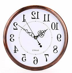 12 inch Retro Clock, Non Ticking Silent Quality Quartz Decor