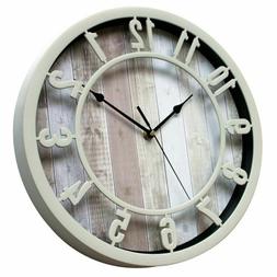 12 Inch Rustic Decorative Noiseless Wall Clock Silent Non Ti