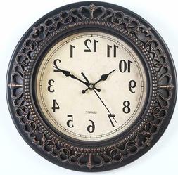 12 Inch Silent Retro Quartz Clock Decorative Wall Clock for 