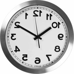 12" Large Aluminum Decorative Wall Clock Non Ticking & Silen