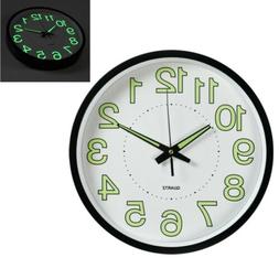 12'' Modern Luminous Large Quartz Wall Clock Glow In The Dar