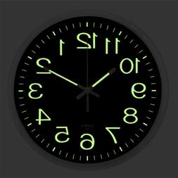 Classic Non-ticking Digital Wall Clock Large Number Night Li