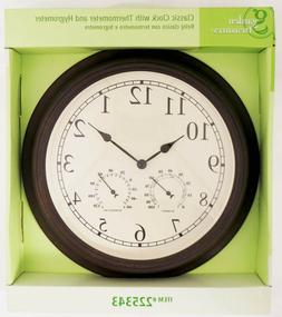 13 Inch Clock With Thermometer And Hygrometer For Indoor Or 