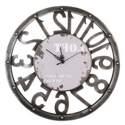 15.75'' Vintage Rustic Decorative Gear Wooden Wall Clock for