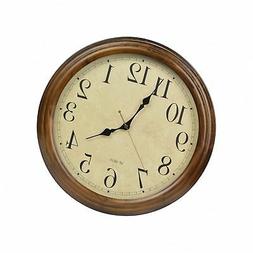 16-Inch Solid Wood Silent Non-Ticking Battery Operated Decor
