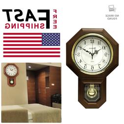 17.5" x 11.25" Essex Westminster Chime Faux Wood Pendulum Wa