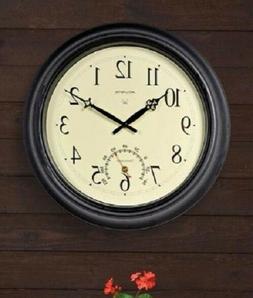 18-inch Outdoor Clock with Thermometer Large Garden Indoor M
