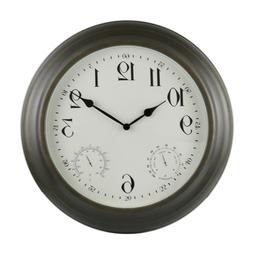 18" Outdoor Clock with Thermometer & Hygrometer - Backyard E