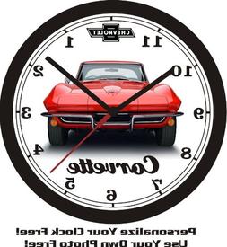 1967 CHEVROLET CORVETTE STINGRAY WALL CLOCK-FREE USA SHIP-cH