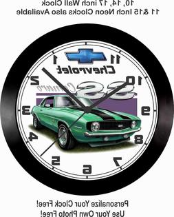 1969 CHEVROLET CAMARO SS WALL CLOCK-FREE USA SHIP, MUSTANG, 