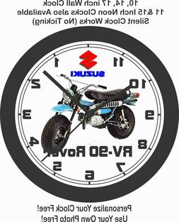 1972 SUZUKI RV-90 ROVER WALL CLOCK-CHOOSE 1 OF 2 COLORS