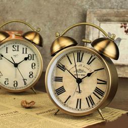 1pc Alarm Clock Metal Round Bell Alarm Clock for Living Room