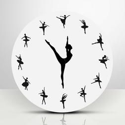 1PC Black and White Durable Ballerina Wall Clock for Living 
