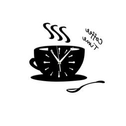 1PC Chic Creative Trendy Coffee Time 3D DIY Acrylic Wall Clo