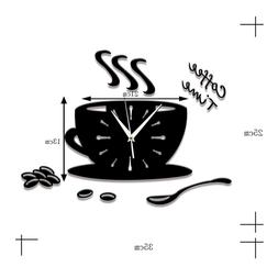 1PC Creative Trendy Chic Coffee Time 3D DIY Acrylic Wall Clo