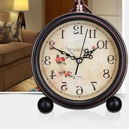 1pc Decorative Vintage Style Retro Silent Desk Alarm Clock T
