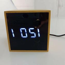 1pc LED Alarm Clock Digital Thermometer Voice Control Desk C