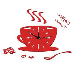 1PC Trendy Creative Modern Coffee Time 3D DIY Acrylic Wall C