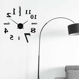 1PC Wall Clock Frameless Mirror Stickers Mute Clock for Scho