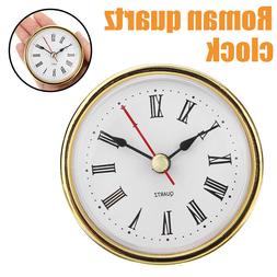 2-1/2" 65mm Quartz Clock FIT-UP/Insert Roman Numeral White F