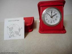 2 RED ALARM CLOCK SQUARE COMPACT ZIPPER CASE GREAT FOR TRAVE