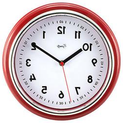 Equity by La Crosse 20867 11.5 inch Red Retro Wall Clock
