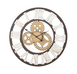 Deco 79 22622 Metal Wall Clock, 30", Black/White/Gold