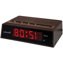 WESTCLOX 22690 .6"" Retro Wood Grain LED Alarm Clock Consume