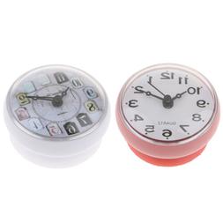 2pack Waterproof Shower Clock for Bathroom Travel Suction Wa