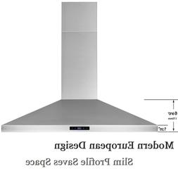 30'' Wall Mount Kitchen Range Hood LED Touch Control Timer C