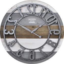 FirsTime & Co. 31061 Shabby Planks Wall Clock, 27", Rustic G