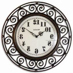 32021A 12"PLASTIC ROD IRON WALL CLOCK