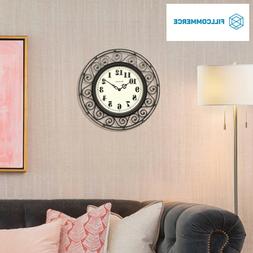 32021A 12"PLASTIC ROD IRON WALL CLOCK