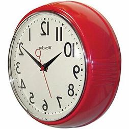Westclox 32042R Retro 1950 Kitchen Wall Clock, 9.5-Inch, Red