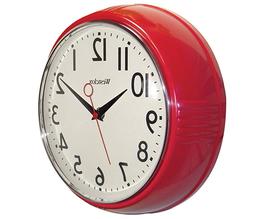 Westclox 32042R Retro 1950 Kitchen Wall Clock, 9.5-Inch