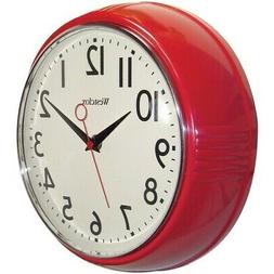 Westclox 32042R Retro 1950's Red 9.5" Round Kitchen Wall Clo