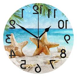 Naanle 3D Fresh Tropical Seashells Starfish on Summer Beach 