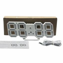 3D LED Table Clock Number Design Show Temperature Date Livin