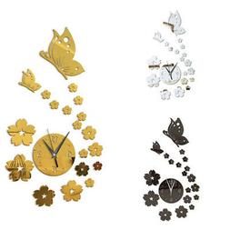 3D Mirror Surface DIY Wall Clock Sticker for Living Room Dec